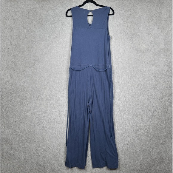Pact Jumpsuit Womens M Blue Organic Cotton Linen Blend Wide Leg Sustainable Eco - Picture 3 of 16